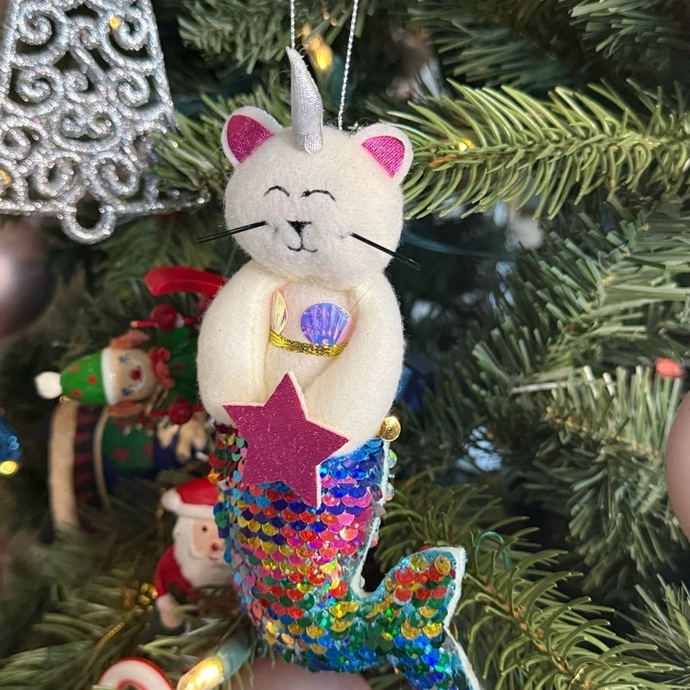 Unicorn Cat Mermaid Ornament